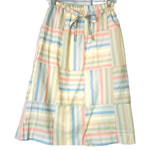Sanibel Vintage 80's Pastel A-Line Midi Skirt USA Cottage Prairie - M